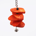 Игрушка для птиц с панцирем каракатицы и бусами, 20 х 6 см, оранжевая - Фото 4