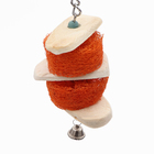 Игрушка с панцирем каракатицы, люфой и колокольчиком, 20 х 5 см, оранжевая - Фото 4