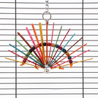 Игрушка для птиц "Веер" с колокольчиком, разноцветная, 20 х 20 см - Фото 4