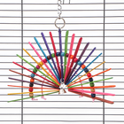 Игрушка для птиц "Веер" с колокольчиком, разноцветная, 25 х 20 см - Фото 4