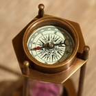 Песочные часы с компасом 14х5,5 см, латунь - Фото 5