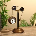 Настольные часы 32х21 см, (диаметр часов 8 см), латунь - фото 321477274