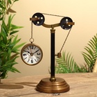 Настольные часы 32х21 см, (диаметр часов 8 см), латунь - Фото 3