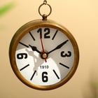 Настольные часы 32х21 см, (диаметр часов 8 см), латунь - Фото 5