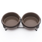 Миски керамические на подставке 2 х 250 мл - фото 809231842