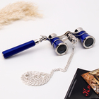Бинокль театральный, телескопическая ручка, цепочка, синий - фото 9641218