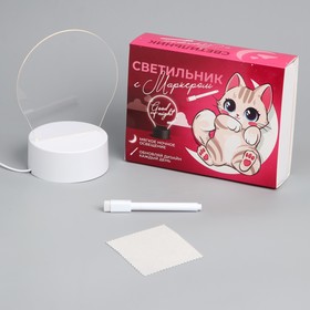 Ночник «Котик» с маркером, 18 х 13,5 см, модель GMN-0002