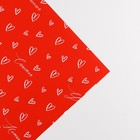 Плёнка упаковочная для цветов «С любовью», матовая, сердца, красная, 57 х 57 см - Фото 4
