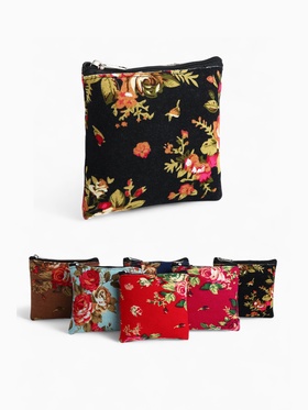 Кошелёк-монетница на молнии 11?1?8 см, с цветочным принтом, МИКС (комплект 4 шт)