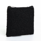 Кошелёк-монетница на молнии 11×1×8 см, плюшевый, чёрный - Фото 4