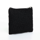 Кошелёк-монетница на молнии 11×1×8 см, плюшевый, чёрный - Фото 5