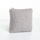 Кошелёк-монетница на молнии 11×1×8 см, плюшевый, серый - Фото 4