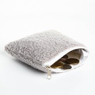 Кошелёк-монетница на молнии 11×1×8 см, плюшевый, серый - Фото 2