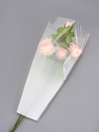 Пакет конус для цветов, «Переход», 30+9.5×45 см, белый - Фото 3