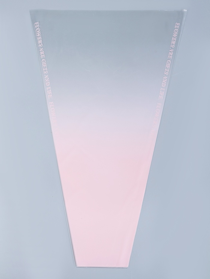 Пакет конус для цветов, «Переход», 30+9.5×45 см, розовый