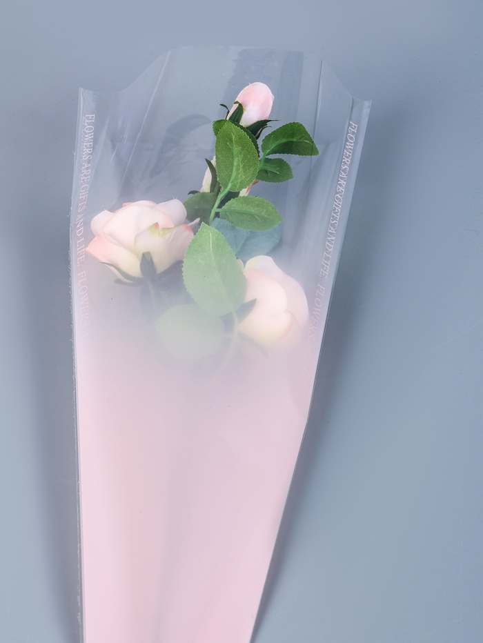 Пакет конус для цветов, «Переход», 30+9.5×45 см, розовый - Фото 1