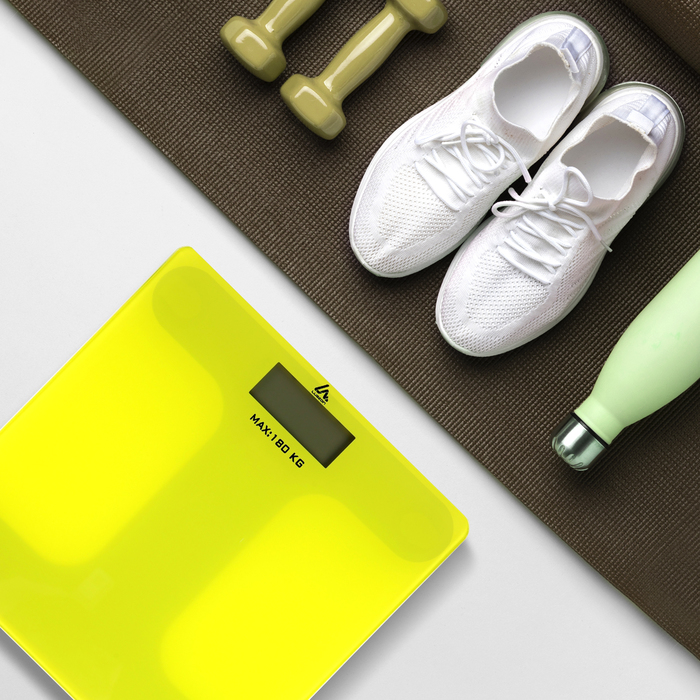 Весы напольные Luazon LVE-006, электронные, до 180 кг, 2хAAA (не в комплекте), жёлтые - Фото 1