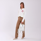 Рюкзак женский городской на молнии, 2 кармана, размер 11×29×31 см, белый - Фото 7