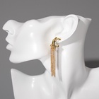 Серьги висячие «Стиль» тонкие цепочки, цвет золото - Фото 3