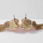 Серьги ассорти «Сердце» с цепочками, цвет розовый в золоте - фото 9641506