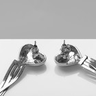 Серьги висячие «Стерео» сердце, цвет серебро - Фото 4