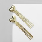 Серьги висячие «Стерео» сердце, цвет золото - Фото 2