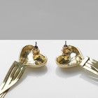 Серьги висячие «Стерео» сердце, цвет золото - Фото 3