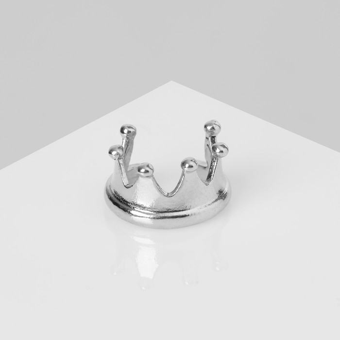 Серьга "Кафф" корона, цвет серебро