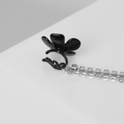Серьга «Кафф» цветок, ромашка, цвет чёрный в серебре - фото 9641545