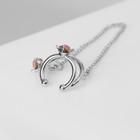 Серьга «Кафф» два кольца, цвет розовый в серебре - фото 9641551