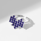 Кольцо «Сердце» пиксели, цвет синий в серебре, безразмерное - фото 9641595