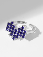 Кольцо «Сердце» пиксели, цвет синий в серебре, безразмерное - Фото 5