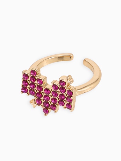 Кольцо «Сердце» пиксели, цвет розовый в золоте, безразмерное