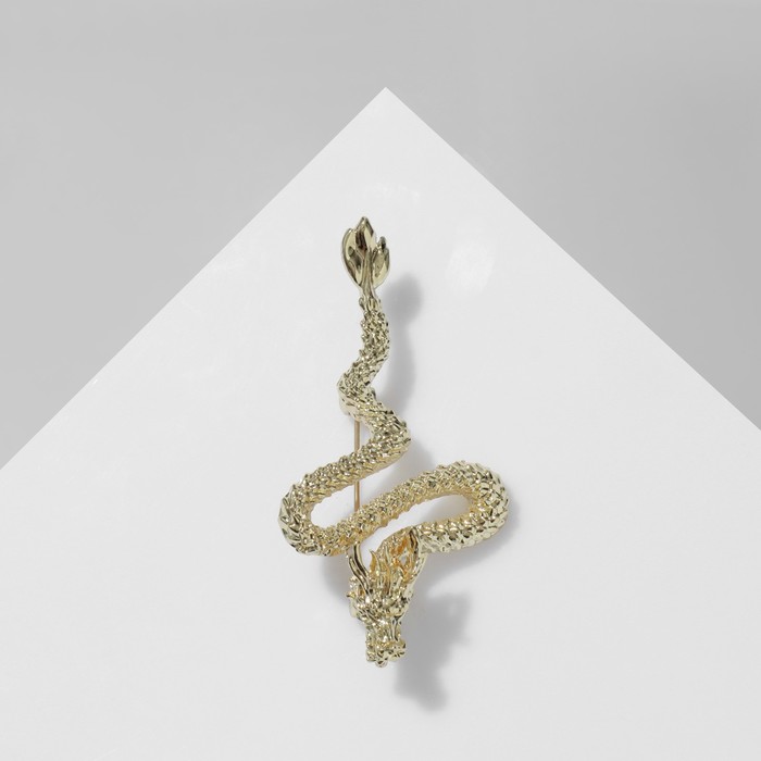 Брошь «Дракон», цвет золото - Фото 1