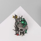 Брошь «Лягушка» на болоте, цветная в чернёном серебре - фото 9641678