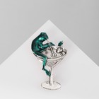 Брошь «Лягушка» наслаждается, цвет зелёный в матовом серебре - фото 9641682