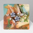 Брошь «Цветущая ветвь», бело-серая в серебре - Фото 2