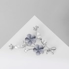 Брошь «Цветущая ветвь», цвет бело-серый в серебре - фото 9641686