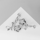 Брошь «Цветущая ветвь», бело-серая в серебре - Фото 3