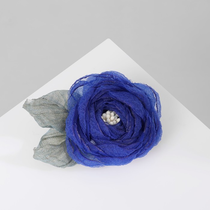 Брошь «Цветок» роза, цвет синий - Фото 1