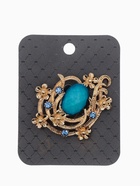 Брошь «Цветочная» арфа, цвет морской в золоте 10204688