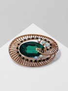 Брошь «Око», цвет изумрудный в золоте - Фото 6