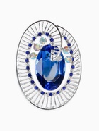 Брошь «Око», синяя в серебре - Фото 1