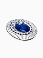 Брошь «Око», синяя в серебре - Фото 4