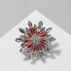 Брошь «Цветок» франжипани, цвет красный в серебре - фото 9641766