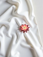 Брошь «Цветок» франжипани, цвет красный в серебре - фото 58003123