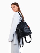 Рюкзак женский на молнии, с карманами, размер 28×12×35 см, чёрный - Фото 14