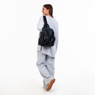 Рюкзак женский на молнии, с карманами, размер 28×12×35 см, чёрный - Фото 9