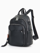 Рюкзак женский городской на молнии, с карманами, размер 28×12×35 см, чёрный - Фото 1