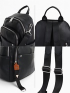 Рюкзак женский городской на молнии, с карманами, размер 28×12×35 см, чёрный - Фото 3